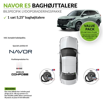 Navor E5 baghøjttaler pakke (Inkl. montering)